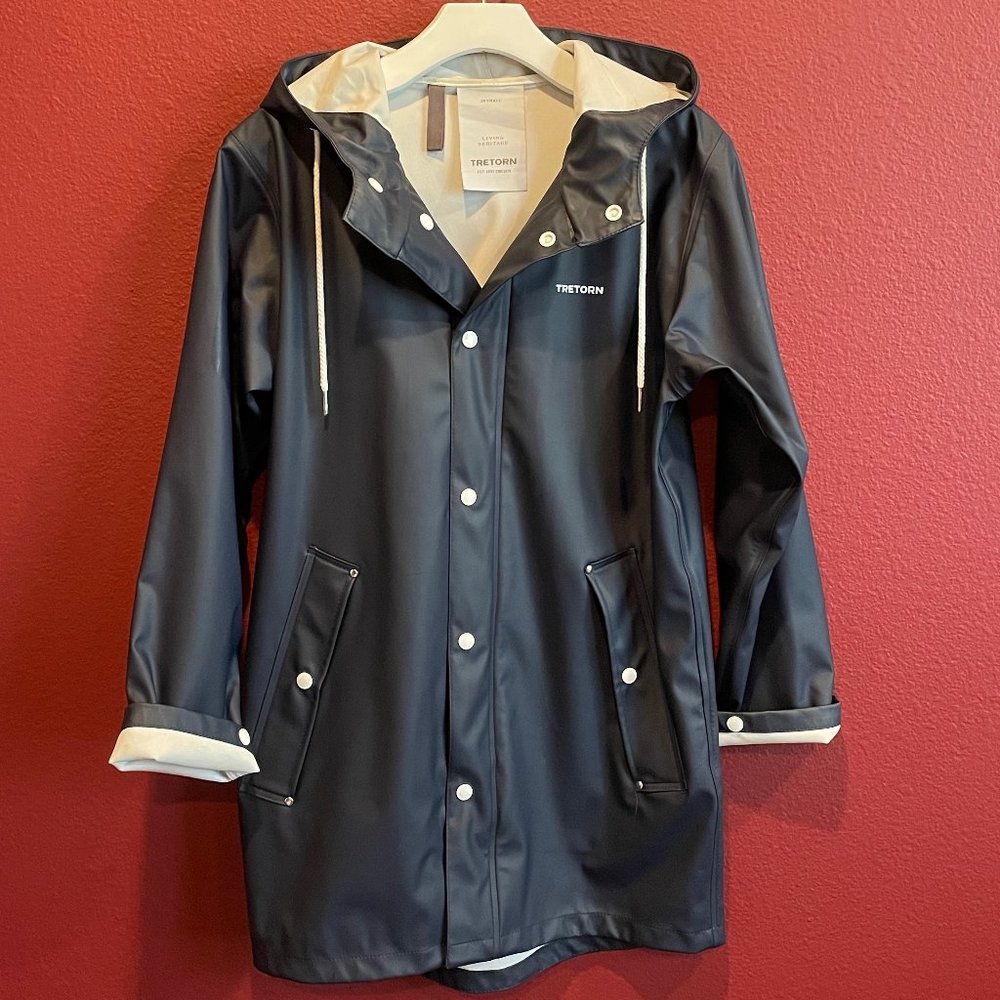 TRETORN Living Heritage Long Navy Blue Rain Jacket